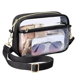 DONGKER Durchsichtige Tasche Damen, Transparente Crossbody Schultertasche, Stadion-Umhängetasche mit Verstellbarem Gurt für Arbeit Sport Spiele und Konzerte