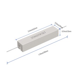 Skweawert Cement Resistor, 5PCS 20W 20K Ohm 5% Axial Lead Wire Resistor White Wound Fixed Ceramic Resistors Wirewound Power Resistors Flame Heat Moisture Resistance Precharge Horizontal Resistors