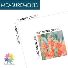 Tapete para marco de fotos (cortado a mano en Estados Unidos), Color blanco (10 unidades), Outer: 8x8, Inner: 4x4, 1