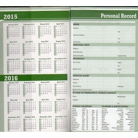 Metallic Brown - 2015 / 2016 2 Year Monthly Planner - Calendar - Agenda - Appointment Book - Organizer