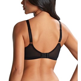 Panache Nina Balcony Underwire Bra (10941),36GG,Black/Floral - Black/Floral,36GG