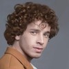 Amnenl Brown Curly Short Afro Wigs for Men California Cosplay