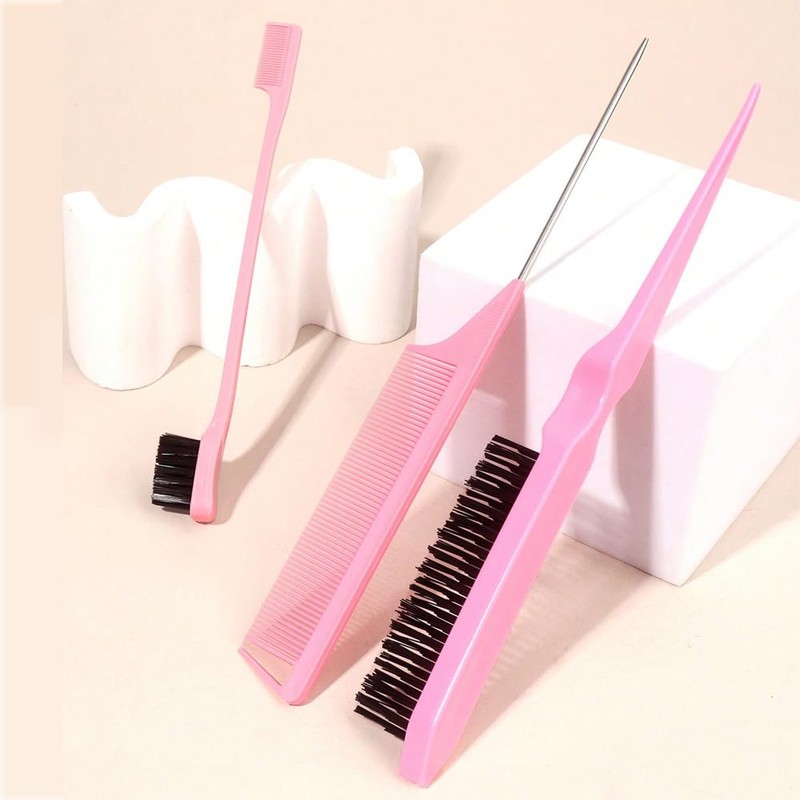 Laroal Three-Row Hair Comb, Hairdressing Comb with Pointed Stem, Double