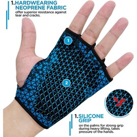 RDX Weight Lifting Gloves Grip, Non Slip Neoprene Ventilated Gym Barehand Gripper, Silicon Palm Protection, Powerlifting Fitness Strength Training Bodybuilding, Chin Pull ups Bar Calisthenics Workout