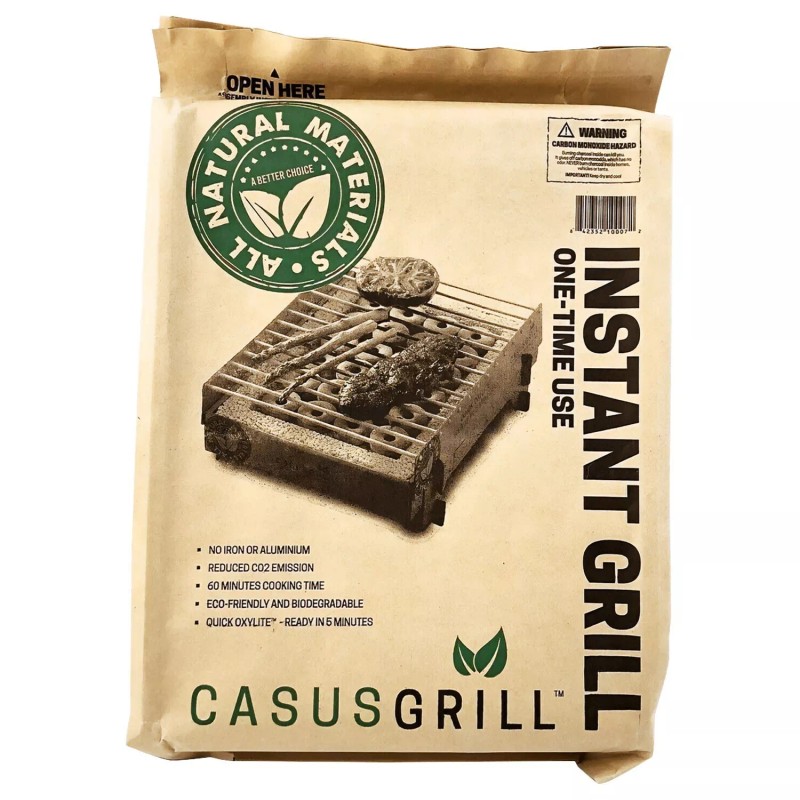 CasusGrill 3-PACK: CasusGrill One-Time Use Biodegradable Instant Grill