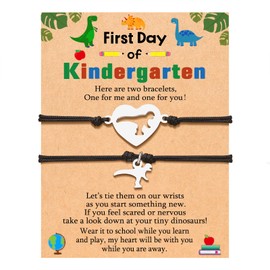 First Day of Kindergarten Bracelet Mommy and Me Back to School for Mom and Son Dinosaur Bracelet First Day of School Gifts for Mother and Son Boys