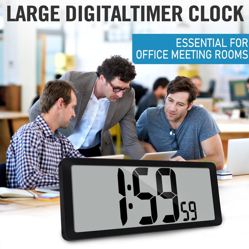 TXL 14.2"" Large Digital Wall Clock Battery Operated, Digital Clock
