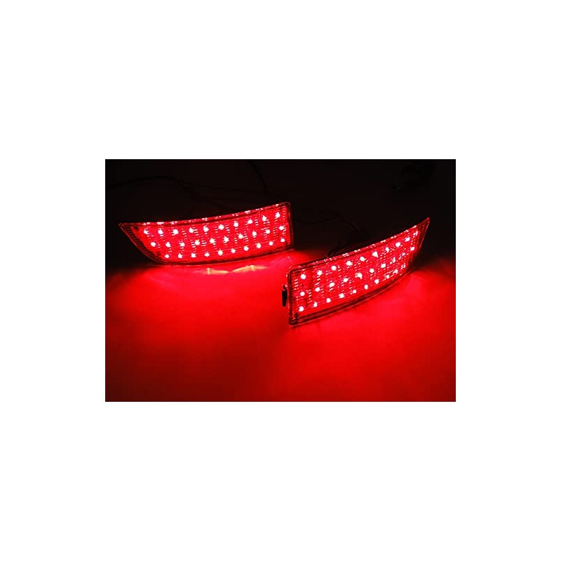RZG 2x Red Lens Rear Bumper Reflector LED Fog Tail