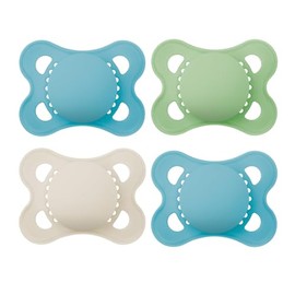 MAM - Chupetes originales mate para bebés de 0 a 6 meses, pezón de silicona sin BPA, fácil de limpiar, ideal para bebés recién nacidos, desarrollado con expertos médicos, 4 unidades