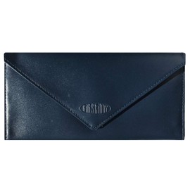 Big Skinny Slimvelope Leather Tri-Fold Checkbook Slim Wallet, Navy