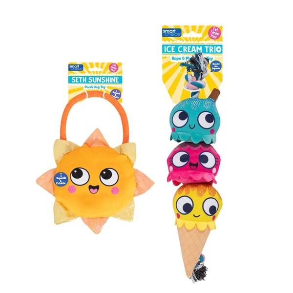 YöL Set of 2 Plush Pet Dog Toy With Squeaker