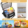 GLENKEY Double Deck Insulated Lunch Box, Expandable Large Lunch Bag
