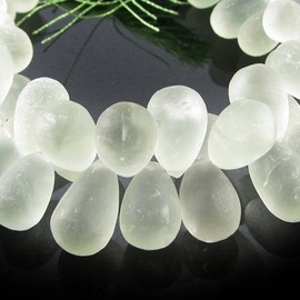 Frosted Prasiolite Plain Tear Drop