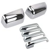 Overun Triple Chrome Plated Top Half Towing Mirror+Handle Cover Overlay