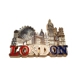 London Metal Fridge Magnet - Silver Coloured/Eye/Tower Bridge/Big Ben/St. Paul's Cathedral/Westminster Abbey/Royal Guard/Telephone Box/Double Decker Bus/England UK British Souvenir