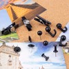 Black Push Pins Set, 5 Styles 140-count Thumb Tacks Map