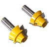 YONICO Lock Miter 22.5 Degree 2 Bit Router Bit Set