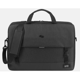 Solo New York Notch Slim Briefcase Fits 17.3" Laptop, Black