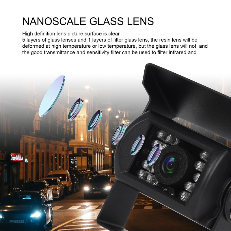 CAMECHO [AHD+CVBS] Bus Truck Vehicle Backup Cameras Wide View Angle