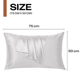 Moonlight Bedding White Pillowcases 2 Pack- Luxury Satin Silk Pillowcases with Envelope Closure, Satin Pillow Case Standard Size Satin Silk Pillowcase (50x75cm)