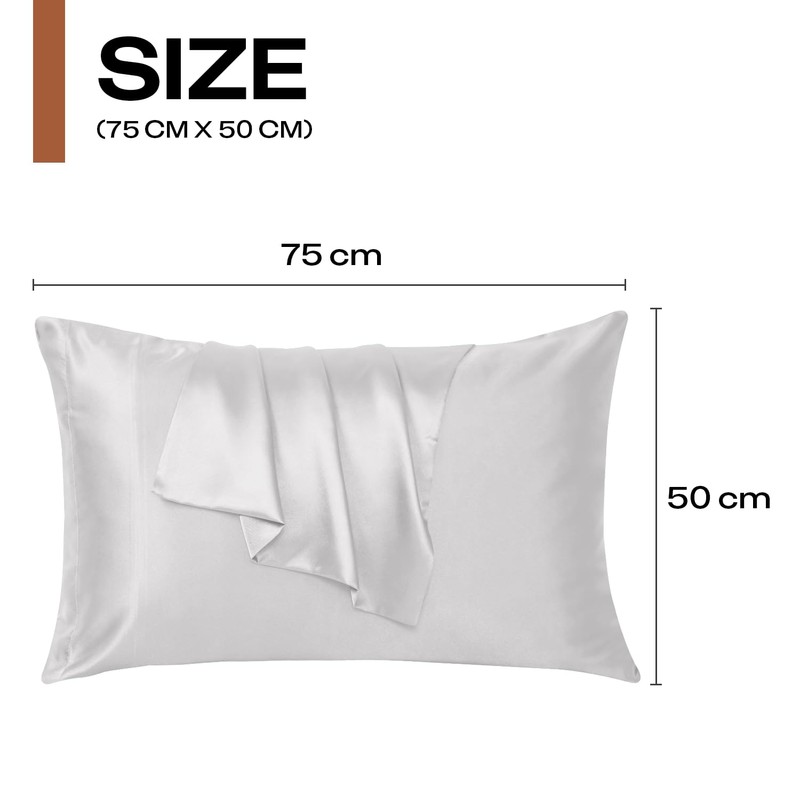 Moonlight Bedding White Pillowcases 2 Pack- Luxury Satin Silk Pillowcases