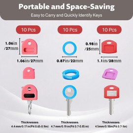 Lyivisk 30 Stück Schlüsselkappen Halbkreisförmig Eckig und Rund Schlüsselmarkierung in 10 Farben 3 Stile Praktische Schlüssel Markierung zur einfachen Identifikation und Organisation von Schlüsseln