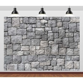CORFOTO 7x5ft Fabric Grey Stone Brick Wall Photography Backdrop Medieval Castle Wall Decor Kids Party Decorations Knight Themed Photo Booth Props Wallpaper