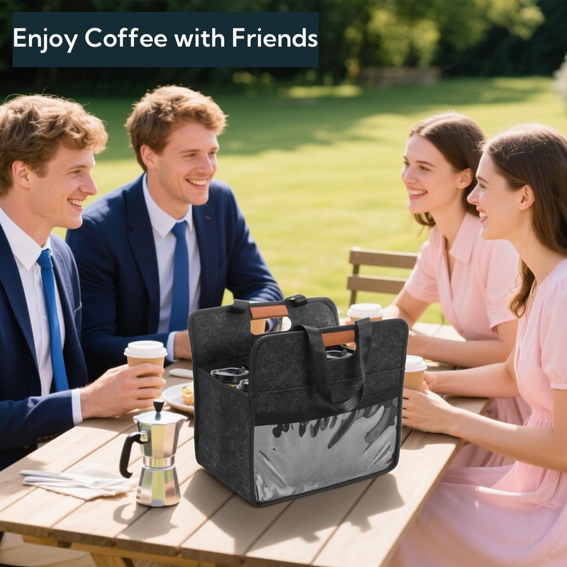 ZOOFOX 2 Pack Insulated Drink Carrier with Handle, 6 Cup