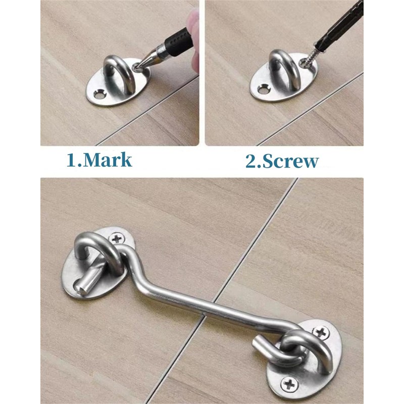 Fenglin-joy Cabin Hooks, Stainless Steel, Pack of 2, 10 cm