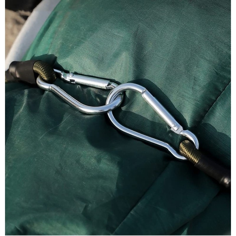 SOREIA Stretch Cord, Rubber Rope, Aluminum Alloy Hooks, Ends Hooks,