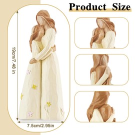 DIBALIYI Gifts for Mother from Daughter, Mother Daughter Figurines, Resin Hand Painted Figurine, Small Figurines, Home Decoration, Daughter Gifts from Mum, Living Room, Table Shelf, Decor Statue