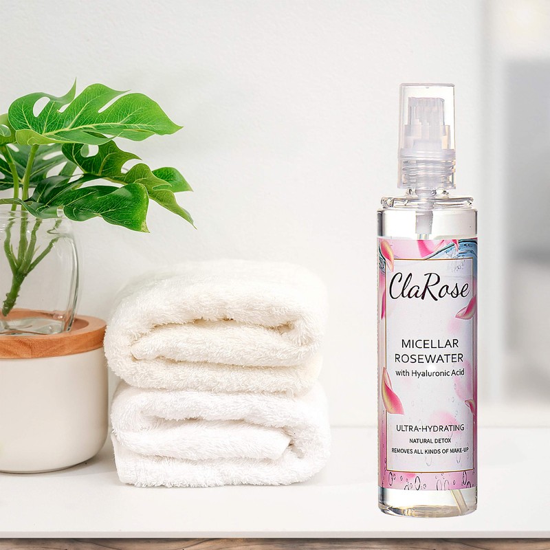 ClaRose Micellar Water with Hyaluronic Acid and 100% Natural Vegan
