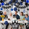 Blue and Black Birthday Decorations for Men Boys Women, 78PCS