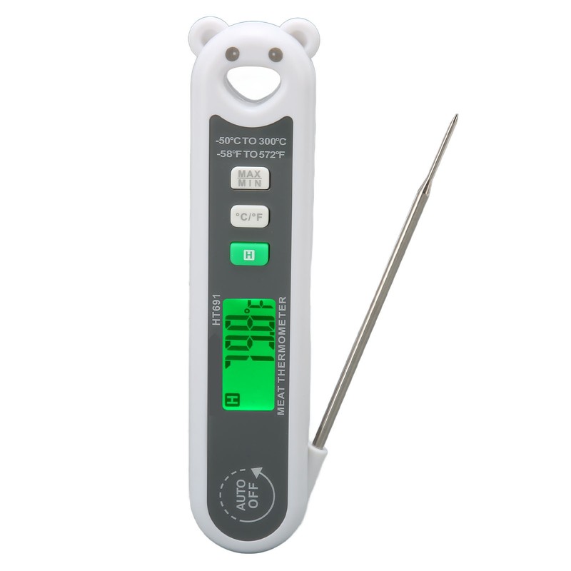 Probe Meat Thermometer Waterproof LCD Digital Folding Food Temperature Gauge