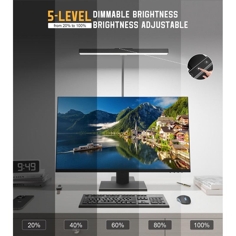 LED Desk Lamp for Home Office with Base, Eye-Caring Architect