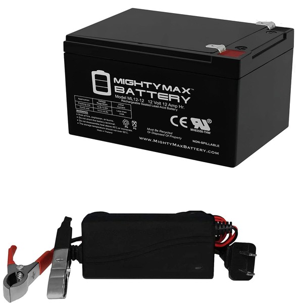 Mighty Max Battery 12V 12AH Battery Replacement for SEA-DOO Sea Scooter + 12V Charger