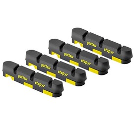 GORIX Bike Brake Pads 4pcs(2pairs) Brake Shoes (for Carbon Rim/Aluminum Rim) (gottsustop(Global Edition)) (Black)