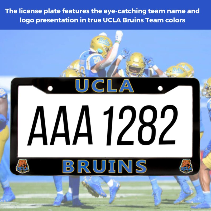 EliteAuto3K UCLA Bruins License Plate Frame Cover – Black &