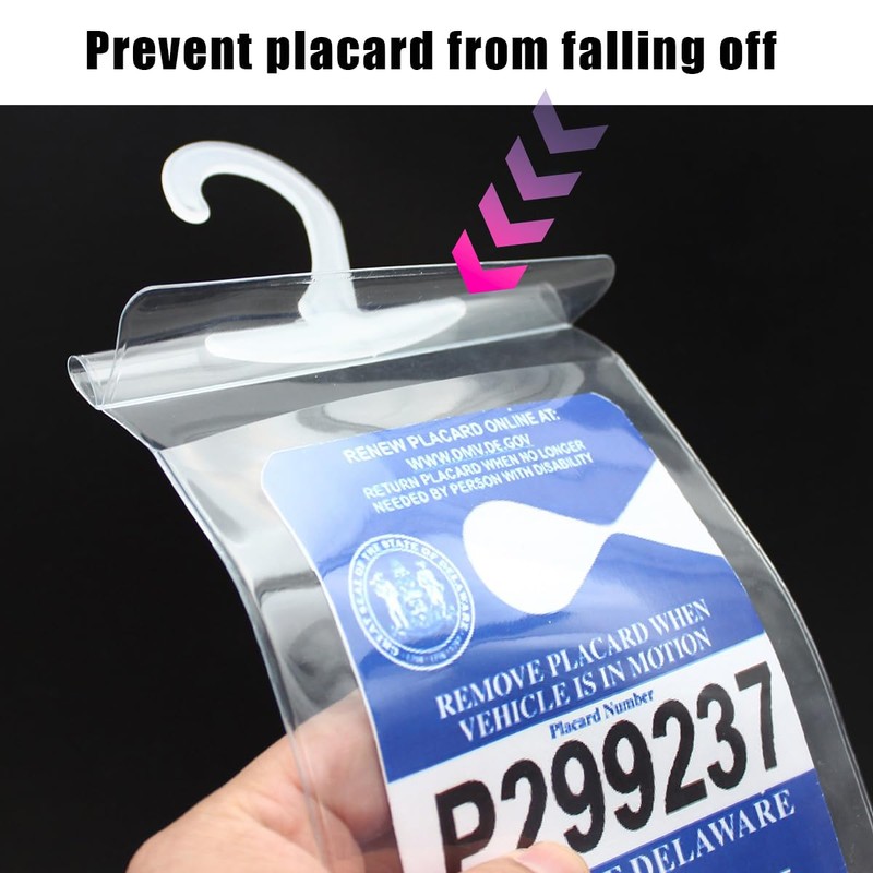 Ohleats 2PCS Handicap Placard Holder for Car, Transparent Disabled Parking