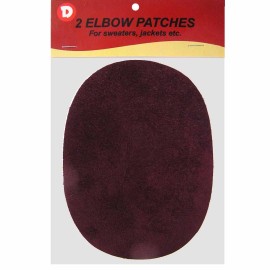 Dimecrafts ULTRAHOLD 2 Faux-Suede Iron-On Elbow Patches 4.5  x 5.5 in - Burgundy