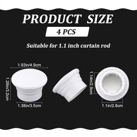 GORGECRAFT Curtain End Caps 28 mm White Curtain Rod Covers Plastic Columnar Curtain Replacement Decorative Rod End Pieces Heads for Home Curtain Roman Rods Decor Pack of 4