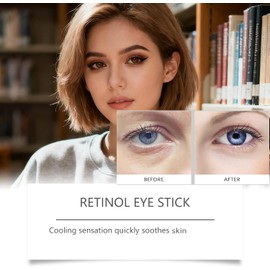 Crema para Ojos con Retinol de Cúrcuma en Barra, Bálsamo Antienvejecimiento debajo de los Ojos Reduce la Apariencia de Círculos Oscuros, Arrugas, Vitamina C Ilumina, Lifting Hidratante (4 piezas)