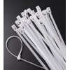 SQHXH 100 Pack Reusable White Cable Ties, 300mm X 4.8mm,