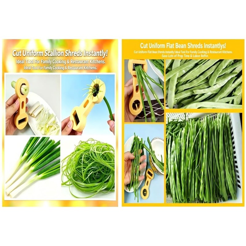 2-in-1 Green Onion Slicer & Green Bean Slicer, Manual Vegetable