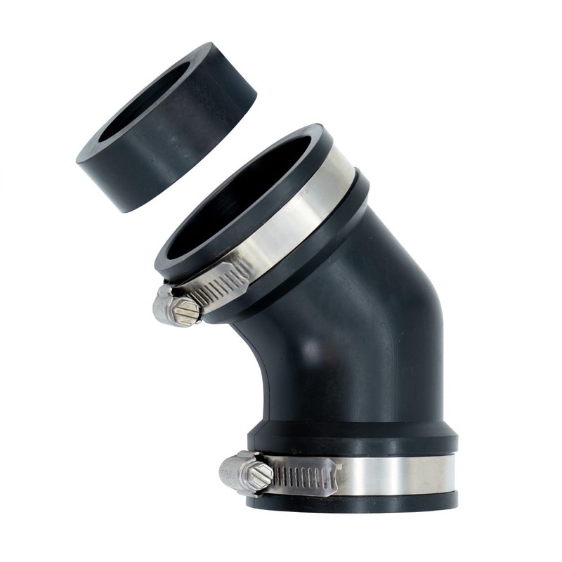 Fernco Qwik Ell 1.5 in. Hub 45-Degree Flexible PVC Elbow