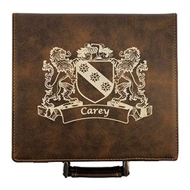 Carey Irish Coat of Arms Leather Poker Set