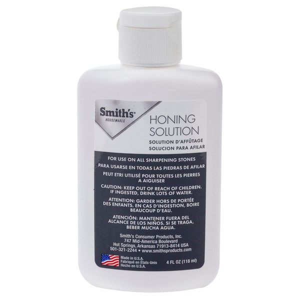 Smith's HON1 Honing Solution - 4oz Bottle - Lubricate Sharpening Stones - Built-In Stone Cleaning Agents & Rust Inhibitors - Oil for Tool & Knife Sharpening Stone - Prevents Clogged Pores