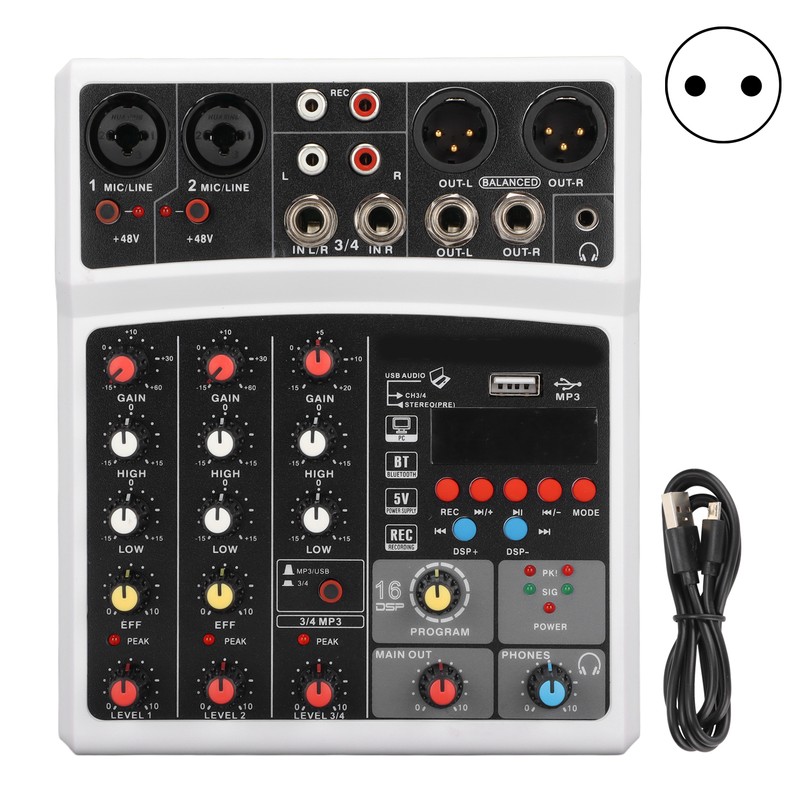 BMG‑04D 4 Channel Mixer 48V Phantom Power Stereo Recording 4