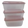 Plasticocina Set/3 Pzs Herméticos Plásticos Grandes Recipientes Almacenar