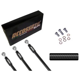 Accossato Kit Kupplungsschläuche Carbonschwarz kompatibel mit Aprilia Dorsoduro von 2007 bis 2017 (CC 750) - Layout C, Rohr-Nr. 1